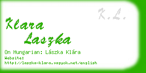klara laszka business card